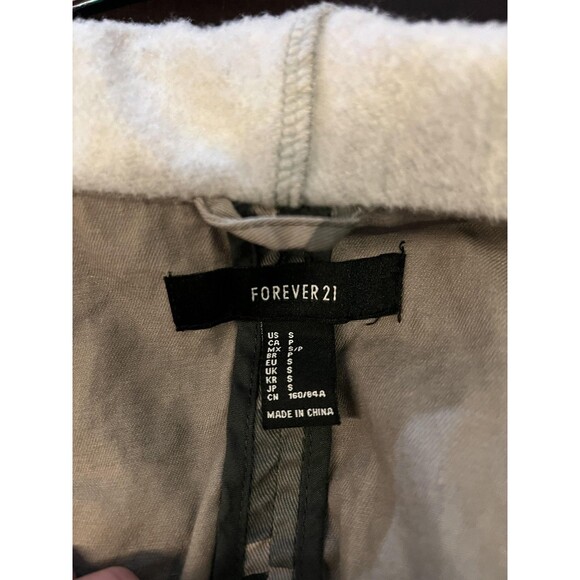 Forever 21 Jacket Womens Small Camo Anorak Parka Gray Hoodie Utility Drawstring - Picture 8 of 9